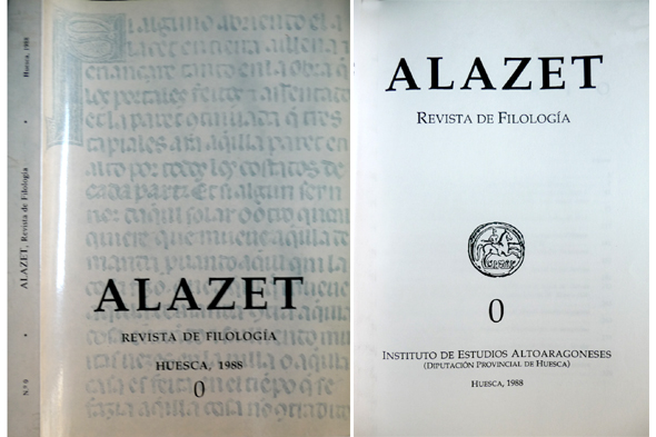 Alazet. Revista de Filología. Director: Jesús Vazquez Obrador. Número 0. …