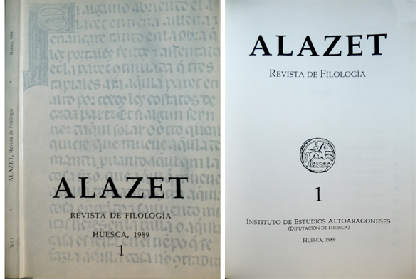 Alazet. Revista de Filología. Director: Jesús Vazquez Obrador. Número 1 …