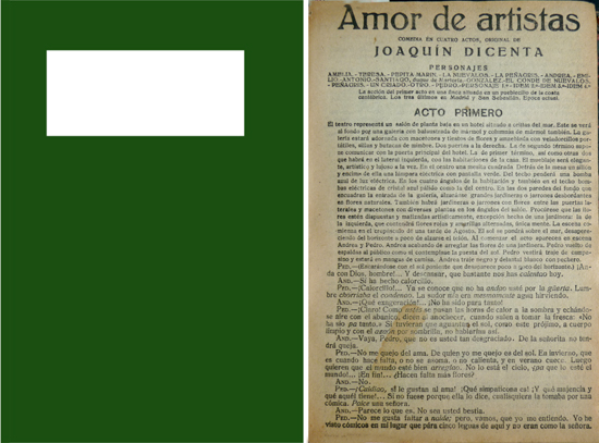 Amor de artistas. Comedia en cuatro actos.