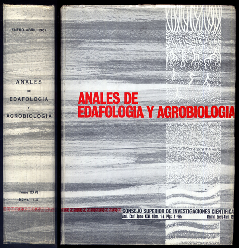 Anales de Edafología y Agrobiología. Tomo XXVI. Números 1-4.