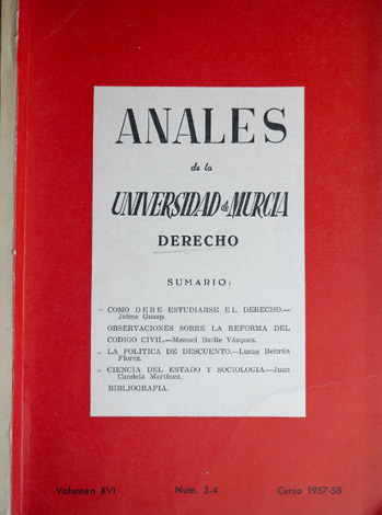 Anales de la Universidad de Murcia. Derecho. Volúmen XVI, nº …