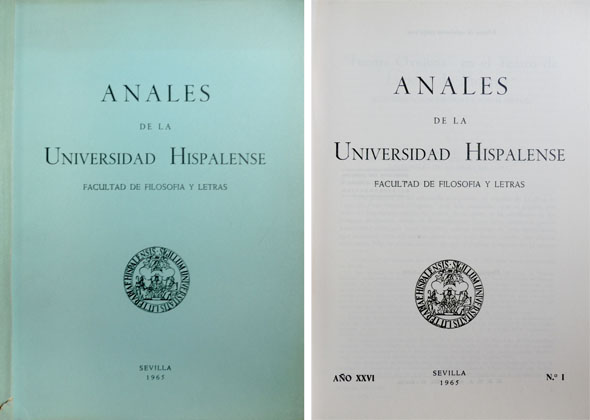 Anales de la Universidad Hispalense. Año XXVI, nº I. (Francisco …