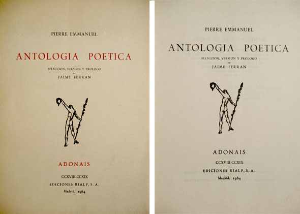 Antología Poética. Selección, versión y prólogo de Jaime Ferrán.