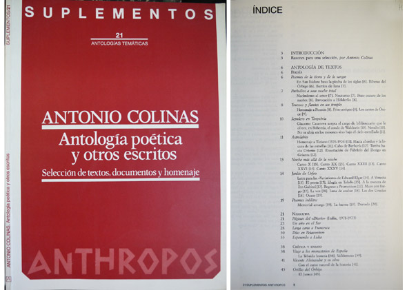 Antología poética, y otros escritos. Selección de textos, documentos y …