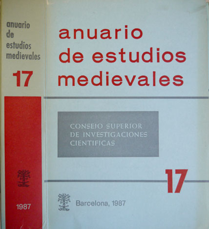 Anuario de Estudios Medievales. Directora María Teresa Ferrer i Mallol. …