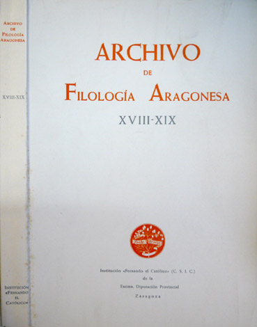 Archivo de Filología Aragonesa. XVIII-XIX. Manuel Alvar López: Un problema …