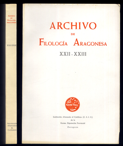 Archivo de Filología Aragonesa. XXII-XXIII. Juan A. Frago Gracia: La …