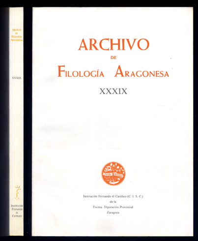 Archivo de Filología Aragonesa. XXXIX. José María Enguita Utrilla: Previvencia …