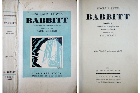 Babbitt. Roman. Traduit de l'anglais par Maurice Rémon. Préface de …