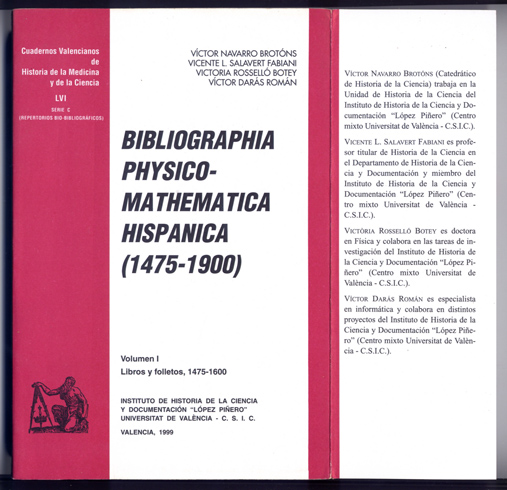 Bibliographia Physico-Mathemática Hispánica (1475-1900). I: Libros y folletos, 1475-1600.