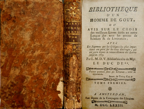 Bibliothèque d'un Homme de Goût ou Avis sur le choix …