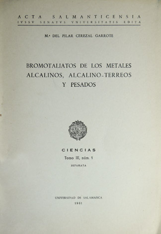 Bromotaliatos de los metales alcalinos, alcalino-terreos y pesados.