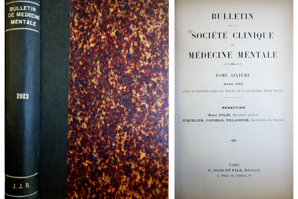 Bulletin de la Societé Clinique de Médecine Mentale. Tome Sixième. …
