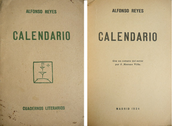 Calendario. Con un retrato del autor por José Moreno Villa.