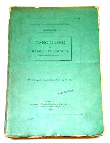 Cancionero. Introducción de Antonio Martín Gamero.