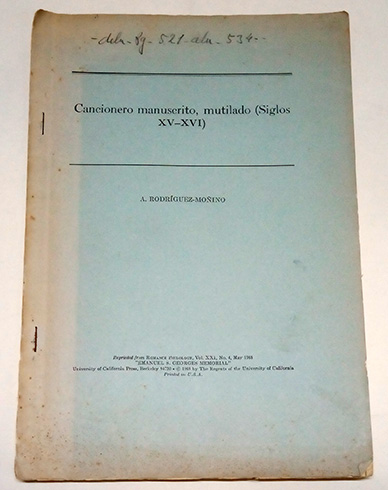 Cancionero manuscito, mutilado (Siglos XV-XVI).