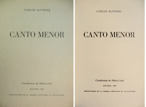 Canto menor. Poemas.