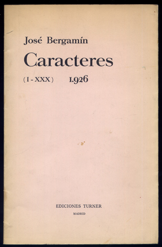 Caracteres. [I - XXX, 1926].