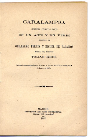 Caralampio. Juguete cómico-lírico en un acto y en verso.