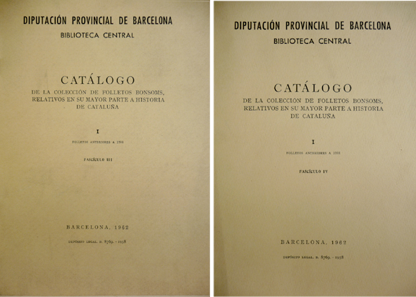 Catálogo de la Colección de Folletos Bonsoms, de la Biblioteca …