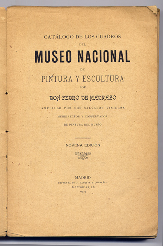 Catálogo de los Cuadros del Museo Nacional de Pintura y …