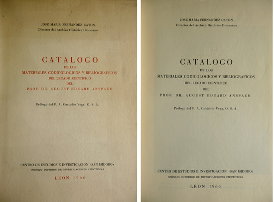 Catálogo de los Materiales Codicológicos y Bibliográficos del legado científico …