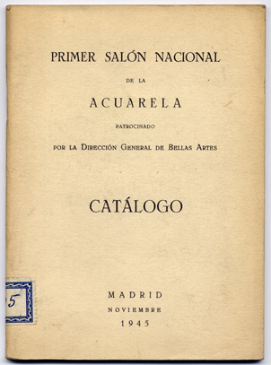 Catálogo del Primer Salón Nacional de la Acuarela, organizado por …