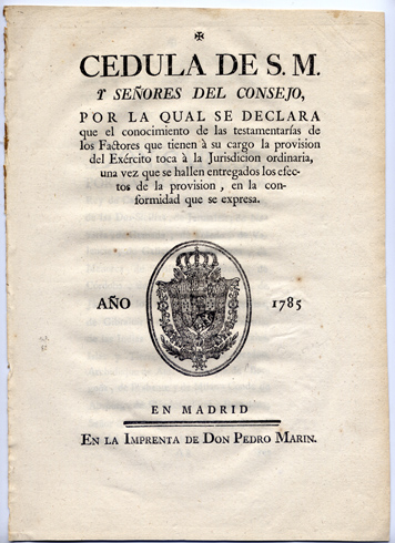 Cédula de S.M. y Señores del Consejo por la qual …