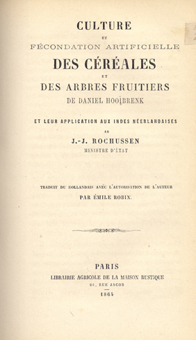 Culture et fécondation artificielle des Céreales et des Arbres Fruitiers, …