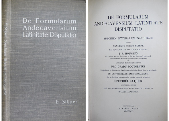 De Formularum Andecavensium Latinitate Disputatio.