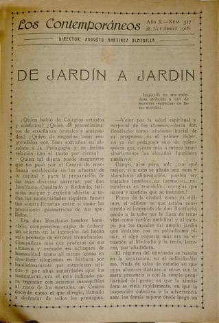 De jardín a jardín.