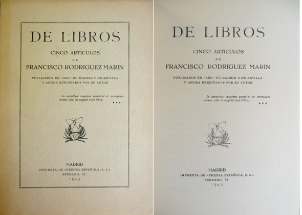 De Libros. Cinco artículos publicados en "ABC" de Madrid y …