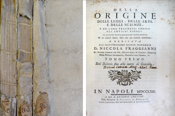 Della origine delle Leggi, delle Arti e delle Scienze. E …