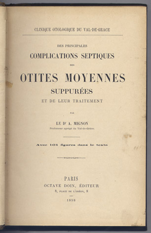 Des principales complications septiques del Otites moyennes suppurées et de …