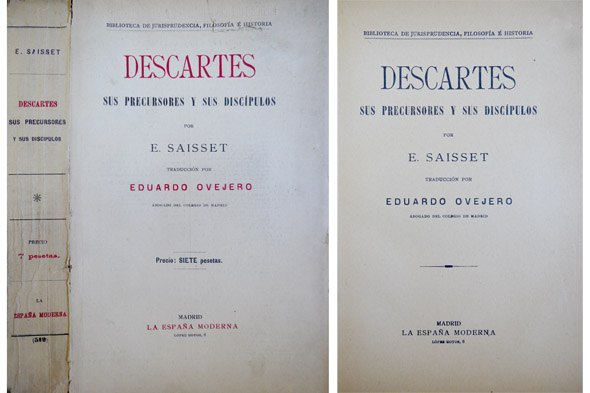 Descartes, sus precursores y sus discípulos. Traducción de Eduardo Ovejero …