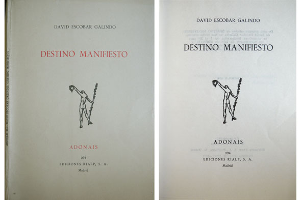 Destino manifiesto. Poemas.