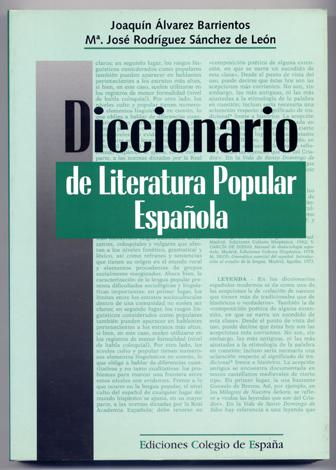 Diccionario de Literatura Popular Española.