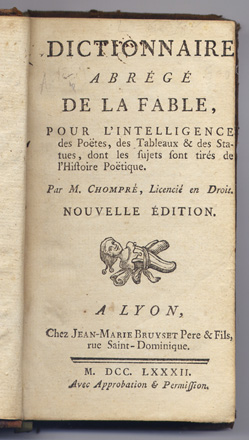 Dictionnaire abrégé de la Fable, pour l'intelligence des Poëtes, des …