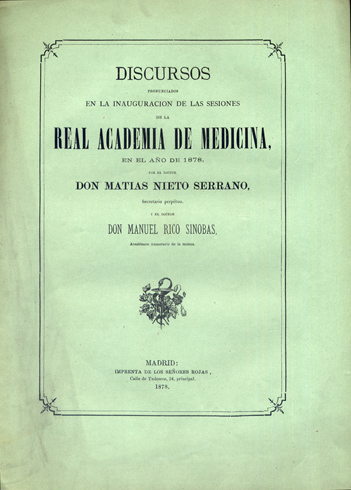 Discurso de Inauguración de las sesiones de la Real Academia …