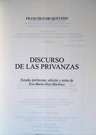 Discurso de las Privanzas. Estudio preliminar, edición y notas de …