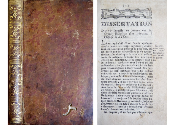 Dissertation dans laquelle on prouve que les Ordres Religieux sont …