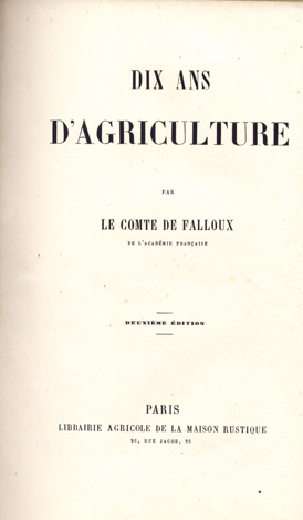 Dix ans d'Agriculture.