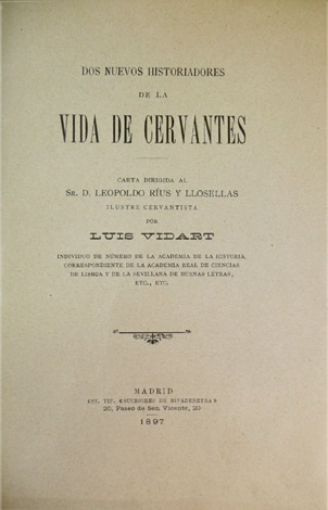 Dos nuevos historiadores de la vida de Cervantes. Carta dirigida …