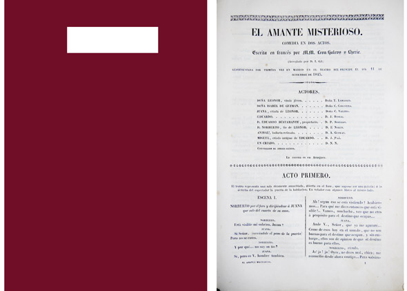 El amante misterioso. Comedia en dos actos. Traducción de Isidoro …