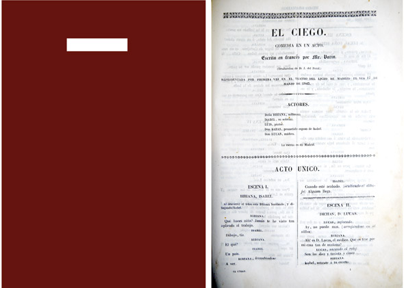 El Ciego. Comedia en un acto. Traducción de J. del …