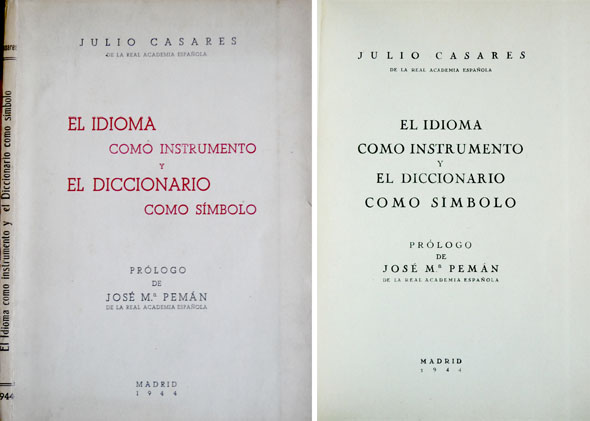 El idioma como instrumento y el diccionario como símbolo. Prólogo …