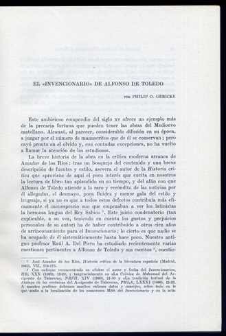 El "Invencionario" de Alfonso de Toledo.