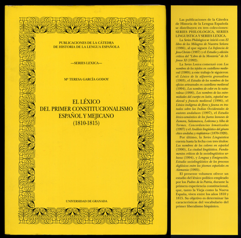 El léxico del primer constitucionalismo español y mejicano (1810-1815).