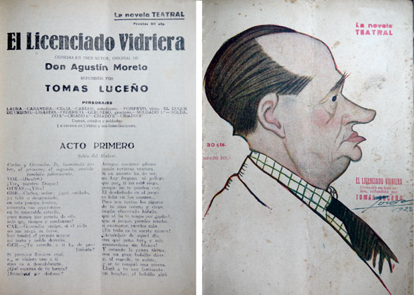 El Licenciado Vidriera. Comedia en tres actos original de ., …