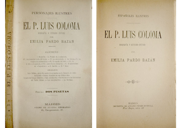 El Padre Luis Coloma. Biografía y estudio crítico.